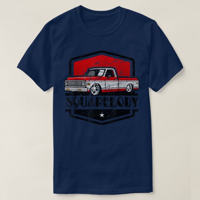 Classic Squarebody Lieferwagen Truck Lowered Autom T-Shirt (Design vorne)