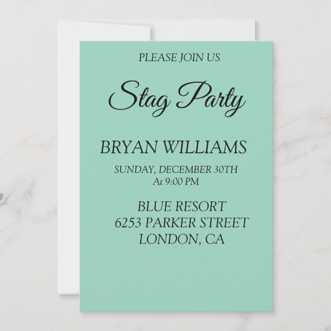 Classic Stag Party Einladung (Vorderseite)