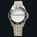 Classic Stainless Steel Watch_ Anpassen Armbanduhr<br><div class="desc">Classic Stainless Steel Die eWatchFactory Classic Stainless Steel Watch ist für Abenteuer konzipiert. Im Stil von Tauchern und Militär designt, ist diese Uhr aus rostfreiem Edelstahl bis zu 100m wasserdicht! Gestalte das Zifferblatt mit einem Namen, Foto oder Design als stylische Erinnerung, dass diese so abenteuerlich wie Du ist.</div>