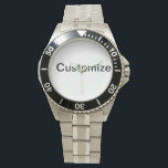 Classic Stainless Steel Watch_ Anpassen Armbanduhr<br><div class="desc">Classic Stainless Steel Die eWatchFactory Classic Stainless Steel Watch ist für Abenteuer konzipiert. Im Stil von Tauchern und Militär designt, ist diese Uhr aus rostfreiem Edelstahl bis zu 100m wasserdicht! Gestalte das Zifferblatt mit einem Namen, Foto oder Design als stylische Erinnerung, dass diese so abenteuerlich wie Du ist.</div>