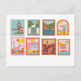 CLASSIC STAMPS ART POSTCARD POSTKARTE