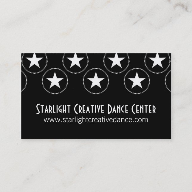 Classic Stars Business Card, Schwarz und Weiß Visitenkarte (Vorderseite)