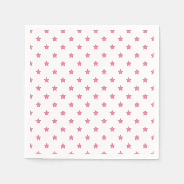Classic Stars Fuchsia Pink - White Serviette (Vorderseite)