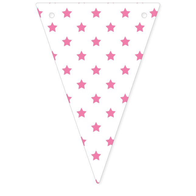 Classic Stars Fuchsia Pink - White Wimpelkette (Erste Fahne)