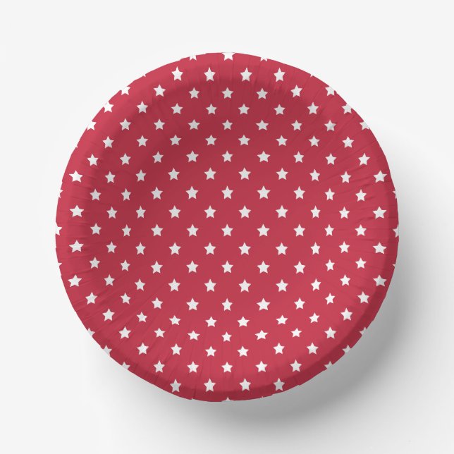 Classic Stars White - Cherry Red Pappteller (Vorderseite)