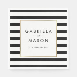 Classic Stripe Wedding | Imitate Gold Foil Serviette