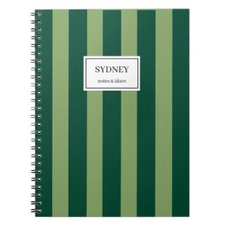 Classic Striped Notebook Custom Name Journal Notizblock