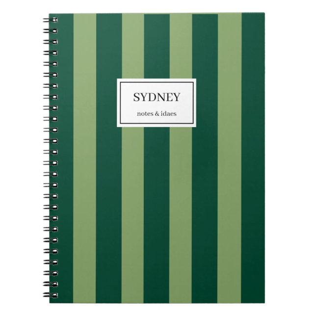 Classic Striped Notebook Custom Name Journal  Notizblock (Vorderseite)