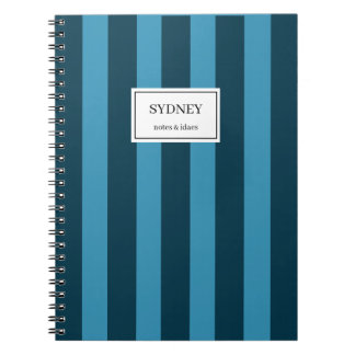 Classic Striped Notebook Custom Name Journal Notizblock