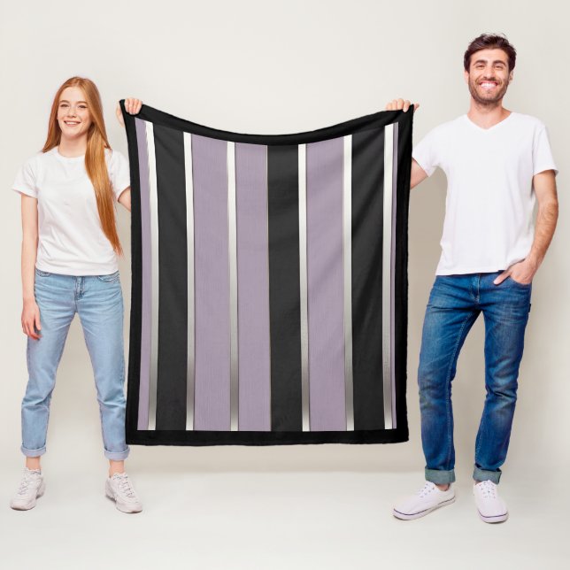 Classic Stripes Purple Black and Silver Fleecedecke (Beispiel)