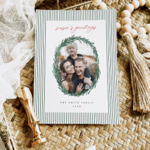 Classic Stripes Weihnachtskartentafel Feiertagskarte