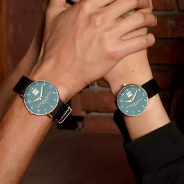 Classic style engraved couple  armbanduhr