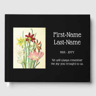 Classic Style Floral Funeral Souvenir Livre d'or