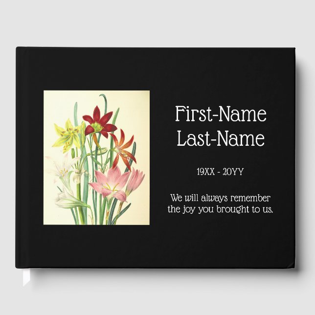 Classic Style Floral Funeral Souvenir Livre d'or (Recto)