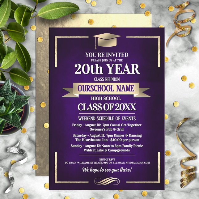 Classic Style School Colors Class Wiedersehen Einladung (Von Creator hochgeladen)