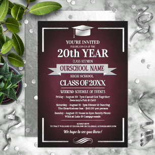 Classic Style School Colors Class Wiedersehen Einladung