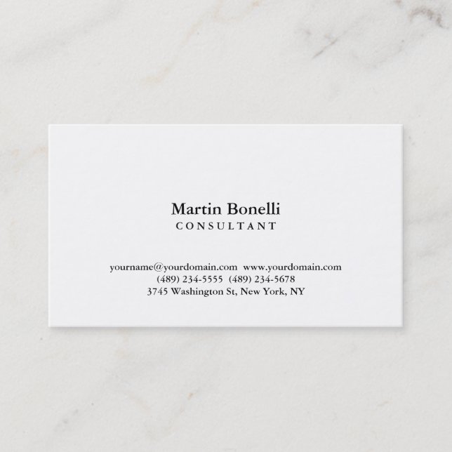 Classic Style Stilvolle Consultant Business Card Visitenkarte (Vorderseite)