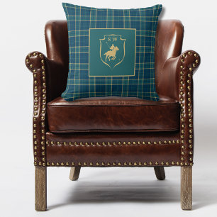 Classic Tartan Kariert Polo Reittier Mit Monogramm Kissen