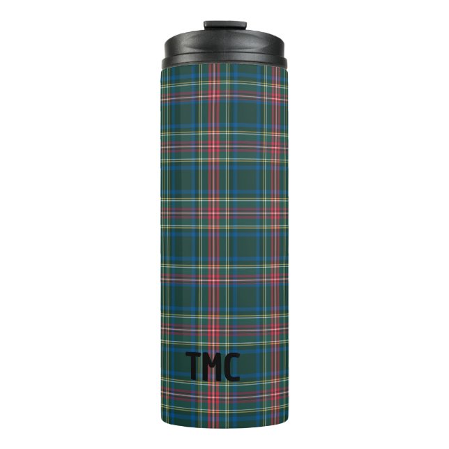 Classic Tartan Karierte INITIALS Festlicher Feiert Thermosbecher (Vorderseite)