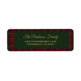 Classic Tartan Plaid Christmas Address Label