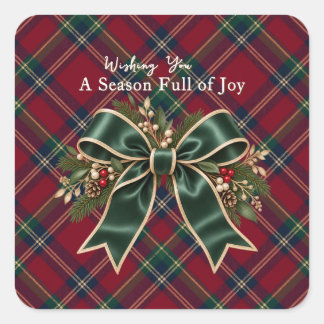 Classic Tartan Plaid Christmas Holiday Sticker