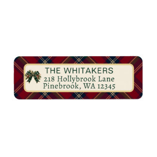 Classic Tartan Plaid Christmas Return Address