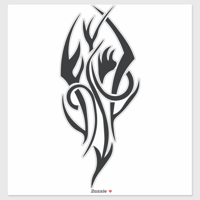 Classic Tattoo Inspired Line Art Design Aufkleber (Blatt)