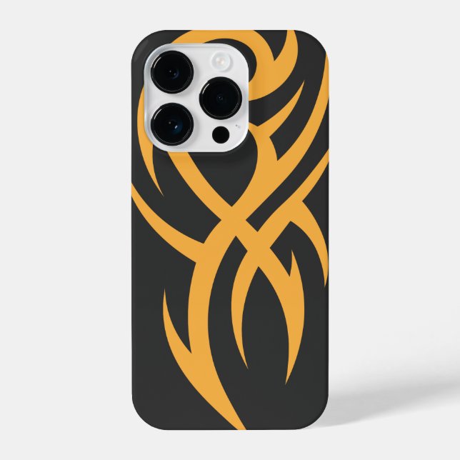 Classic Tattoo Inspired Line Art Design iPhone 14 Pro Hülle (Rückseite)