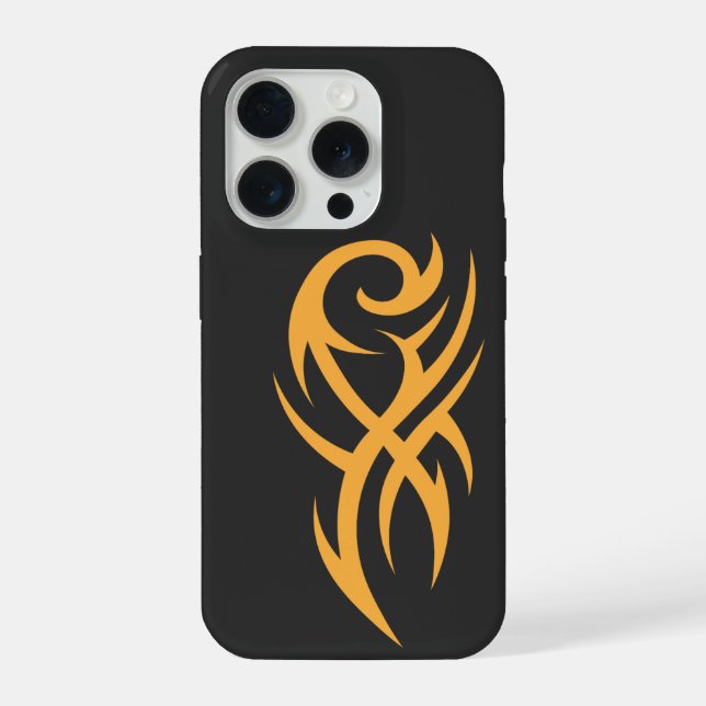 Classic Tattoo Inspired Line Art Design iPhone 15 Pro Hülle (Rückseite)