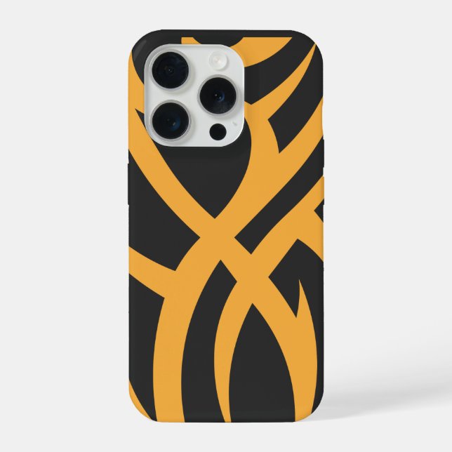 Classic Tattoo Inspired Line Art Design iPhone 15 Pro Hülle (Rückseite)