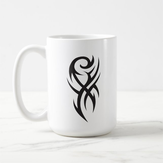 Classic Tattoo Inspired Line Art Design Kaffeetasse (Links)