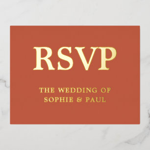 Classic Terracotta Chanson Choice Foil Carte RSVP