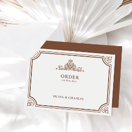 Classic Terracotta & Ecru Wedding Timeline Begleitkarte