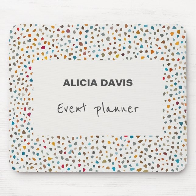 Classic Terrazzo Multicolor Punkte Mousepad (Vorne)