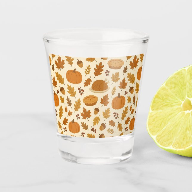 Classic Thanksgiving patterned  Schnapsglas (Vorderseite)