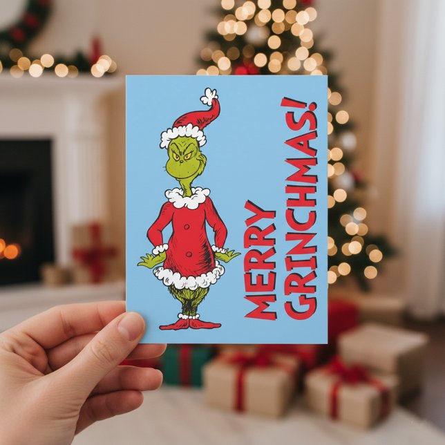 Classic The Grinch | Santa Claus Feiertagspostkarte (Von Creator hochgeladen)