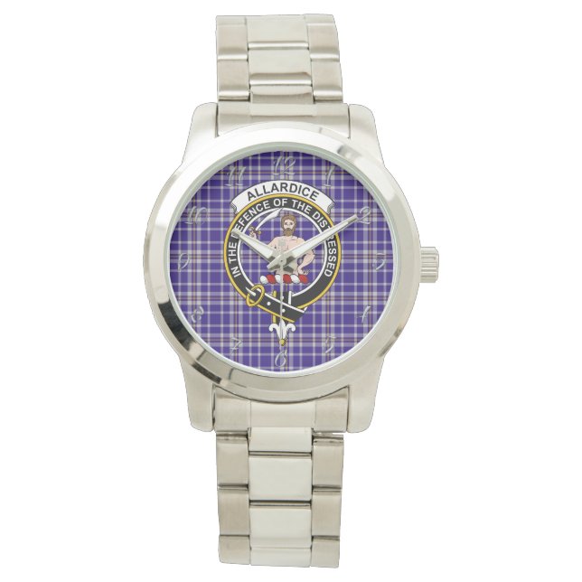 Classic Timeless Clan Allardice Tartan Kariertes G Armbanduhr (Vorderseite)