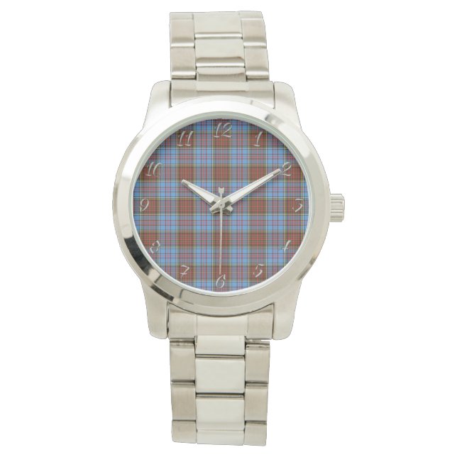 Classic Timeless Clan Anderson Modernes Kariertes  Armbanduhr (Vorderseite)