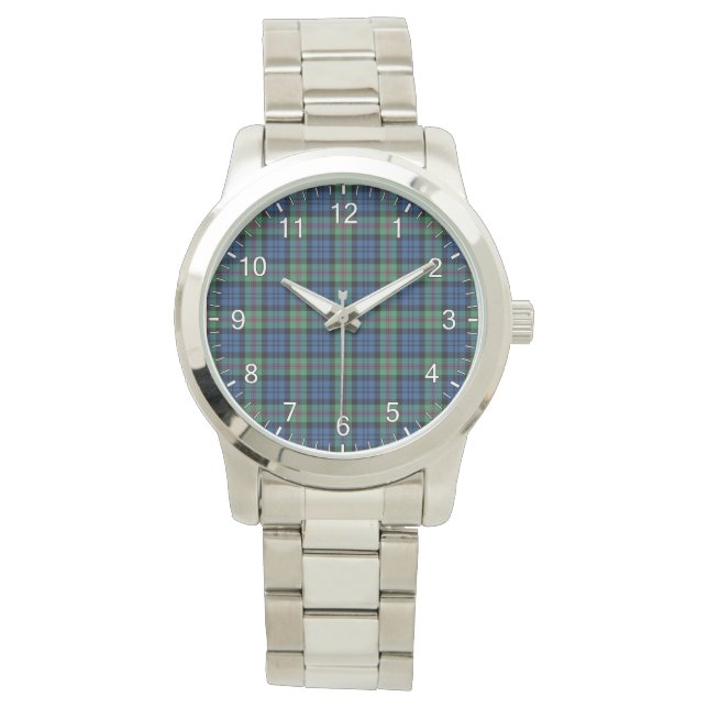 Classic Timeless Clan Baird Alter Tartan Kariert Armbanduhr (Vorderseite)