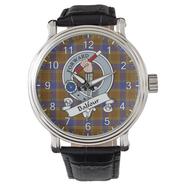Classic Timeless Clan Balfour Modernes Abzeichen T Armbanduhr (Vorderseite)