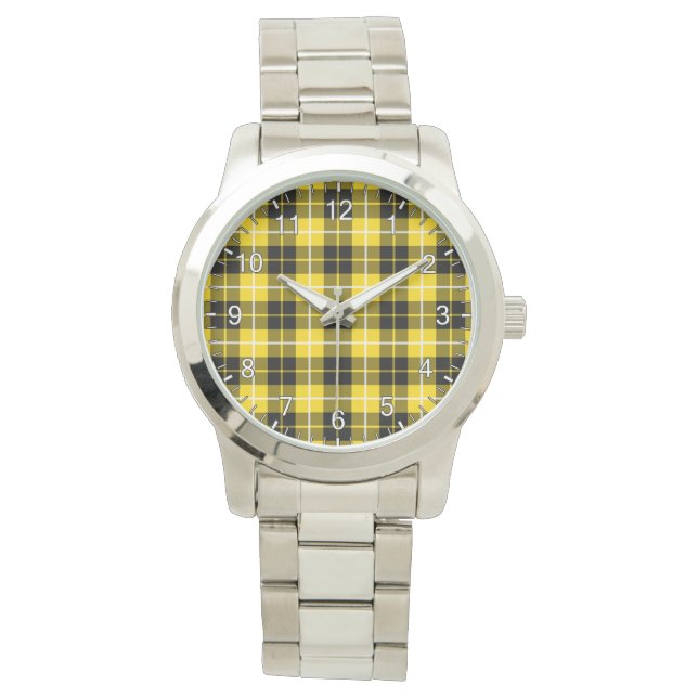 Classic Timeless Clan Barclay Tartan Kariertes Ges Armbanduhr (Vorderseite)