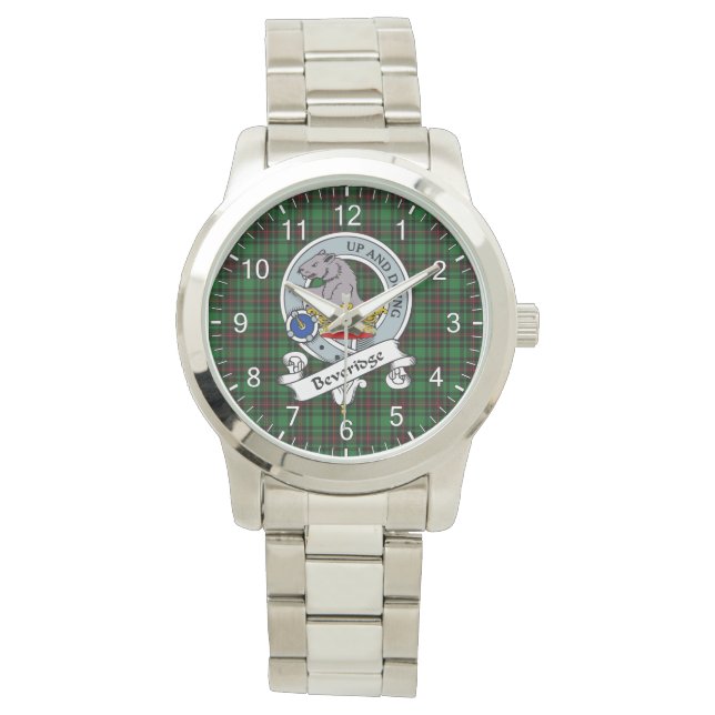 Classic Timeless Clan Beveridge Abzeichen Tartan K Armbanduhr (Vorderseite)