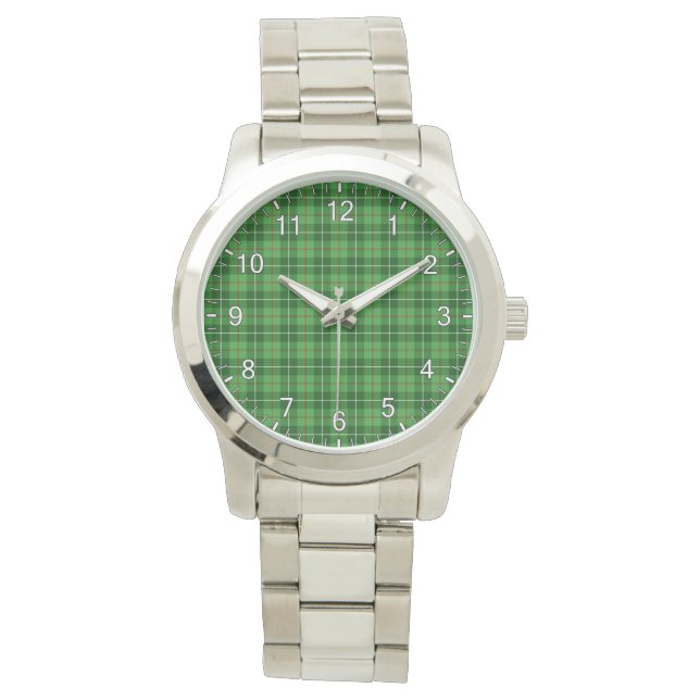 Classic Timeless Clan Blane Tartan Kariertes Gesch Armbanduhr (Vorderseite)