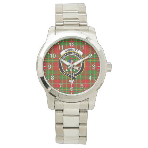 Classic Timeless Clan Burnett Tartan Abzeichen Kar Armbanduhr