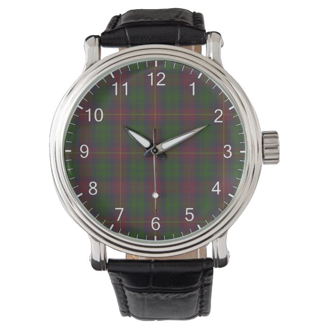 Classic Timeless Clan Cairns Jagen Tartan Kariert Armbanduhr (Vorderseite)