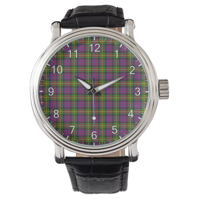 Classic Timeless Clan Carnegie Tartan Kariertes Ge Armbanduhr (Vorderseite)