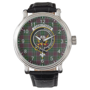 Classic Timeless Clan Carruthers Tartan Abzeichen  Armbanduhr