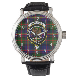Classic Timeless Clan Chalmers Tartan Abzeichen Ka Armbanduhr