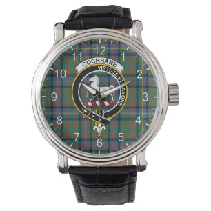 Classic Timeless Clan Cochrane Ancient Tartan Badg Armbanduhr