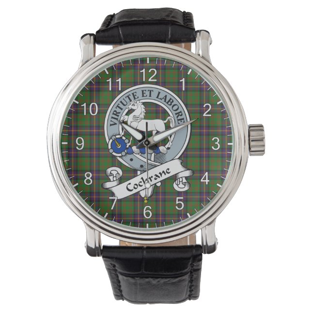 Classic Timeless Clan Cochrane Junting Abzeichen T Armbanduhr (Vorderseite)